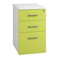 kaleidoscope 3 drawer desk high pedestal 60cm green professional assem ...