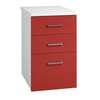 Kaleidoscope 3 Drawer Desk High Pedestal 80cm Red Self Assembly Required