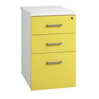 kaleidoscope 3 drawer desk high pedestal 80cm yellow professional asse ...