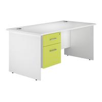 Kaleidoscope Panel End Rectangular Desk with Single Pedestal Green 120cm Professional Assembly Included