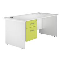 kaleidoscope panel end rectangular desk with single pedestal green 120 ...