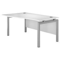 Kaleidoscope Bench Wave Desk White Silver Leg Left Hand 120cm Self Assembly Required