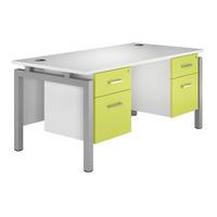 kaleidoscope bench rectangular desk with double pedestal green silver  ...