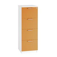 Kaleidoscope 4 Draw Filing Cabinet Orange Self Assembly Required