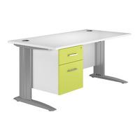 Kaleidoscope Cantilever Premium Rectangular Desk with Single Pedestal Green 120cm Professional Assembly Included