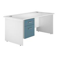 Kaleidoscope Panel End Rectangular Desk with Single Pedestal Light Blue 120cm Self Assembly Required