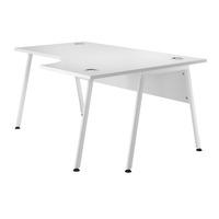 Kaleidoscope A Frame Radial Workstation Desk Right Hand White Leg Professional Assembly Included