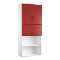 kaleidoscope 2 door 2 drawer combination cupboard red self assembly re ...