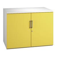 kaleidoscope 2 door low storage unit yellow professional assembly incl ...