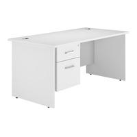 Kaleidoscope Panel End Rectangular Desk with Single Pedestal White 120cm Self Assembly Required