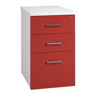 Kaleidoscope 3 Drawer Desk High Pedestal 60cm Red Professional Assembly Included