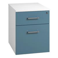 Kaleidoscope 2 Drawer Low Mobile Pedestal Light Blue Professional Assembly Included