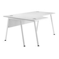 Kaleidoscope A Frame Radial Workstation Desk Left Hand White Leg Professional Assembly Included