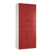 kaleidoscope 4 door 2 drawer combination cupboard red self assembly re ...