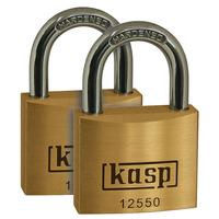 kasp k12550d2 premium brass padlock 50mm twin