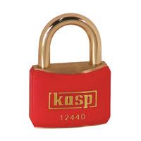 Kasp K12440REDA1 Brass Padlock - 40mm - Brass Shackle - Red - KA24406