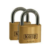 kasp k12525d2 premium brass padlock 25mm twin