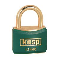 Kasp K12440GRED Brass Padlock - 40mm - Brass Shackle - Green