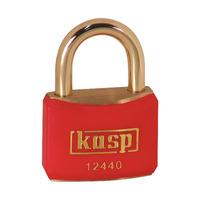 Kasp K12440REDD Brass Padlock - 40mm - Brass Shackle - Red