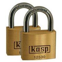 Kasp 30mm Hardened Steel & Brass Security Padlock - 2 Pack