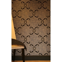 Kandola Wallpapers Trellis Scroll Flocked Wallpaper crystallised, W1508/02/215