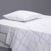 karo checked cotton percale flat sheet