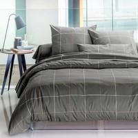 KARO Charcoal/Camel Cotton Duvet Cover
