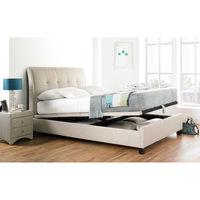 kaydian accent upholstered ottoman bed frame double oatmeal