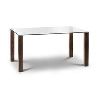 Kayman 150cm Walnut and Glass Dining Table