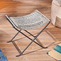 kalinga cotton finish folding stool with black metal base
