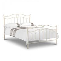 Karina Metal Double Bed In Stone White Finish