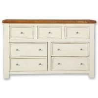 Kaveri Distressed Painted Wide Chest of Drawer - 7 Drawer