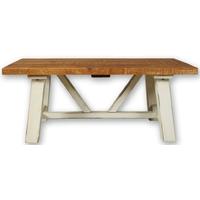 Kaveri Distressed Painted Trestle Coffee Table