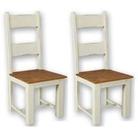 Kaveri Distressed Painted Dining Chair - Ladder Back (Pair)