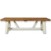 kaveri distressed painted trestle bench