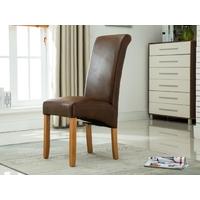 Kaitlyn Tan Faux Leather Dining Chair (Pair)