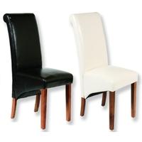 kaveri distressed painted leather dining chair pair