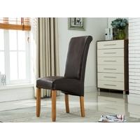 Kaitlyn Two Tone Brown Faux Leather Dining Chair (Pair)