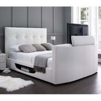 Kaydian Design Walkworth 5FT Kingsize TV Bed - White Leather