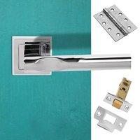 kansas status fire lever on square rose polished chrome handle pack