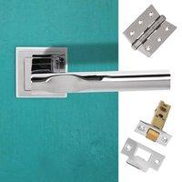 kansas status lever on square rose polished chrome handle pack