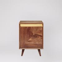 Karlsson Bedside Table in Acacia & Brass