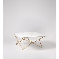 katrina coffee table in white marble metallic