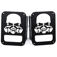 KAWELL Skull Gas Mask Black Tail Light Guards Protector For 2007-2016 Jeep Wrangler 2/4 door Sport X Sahara Unlimited Rubicon Rear Taillights (Tail L