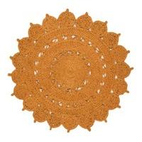 Kai Rust Orange Jute Mandala Circle Rug C150