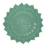 Kai Turquoise Blue Jute Mandala Circle Rug C150