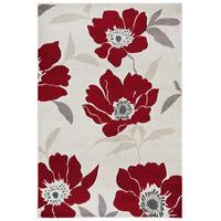 kampala red floral modern rug