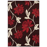 kampala red floral modern rug