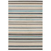 Kampala Teal Blue Stripe Contemporary Rug