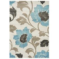 kampala blue floral modern rug